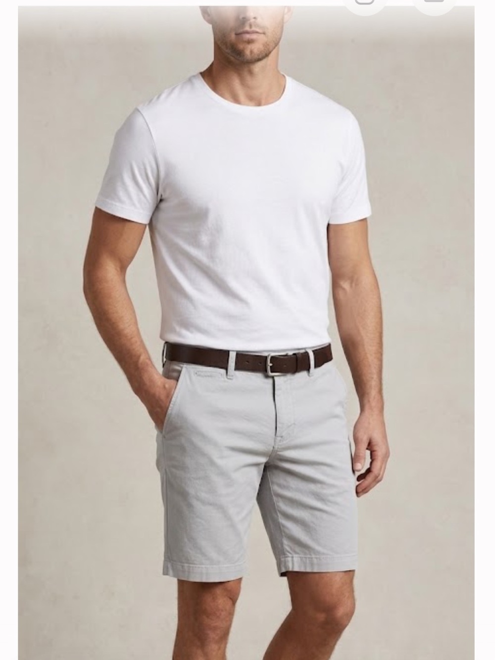 Adriano Goldschmied Jeans Khaki Stretch Slim Trouser Shorts 32R